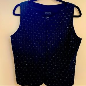 Liz Claiborne Black Lined Lovely Beaded Women’s Vest Size 8 Perfect for Holiday